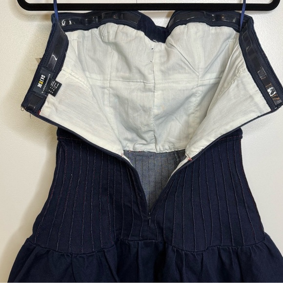 Maeve - Anthropologie - Rosette Strapless Fit and Flare Denim Mini Dress - US 2 - Picture 8 of 14